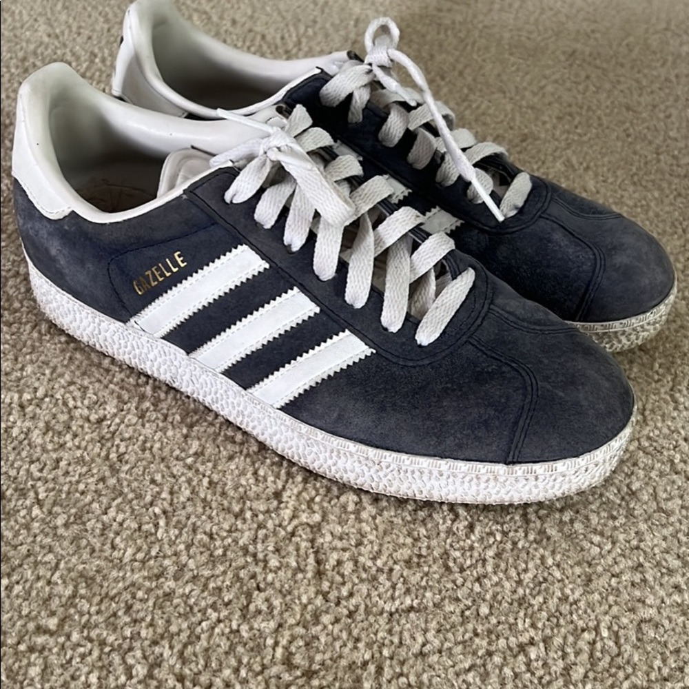 Adidas blue suede gazelle sneakers